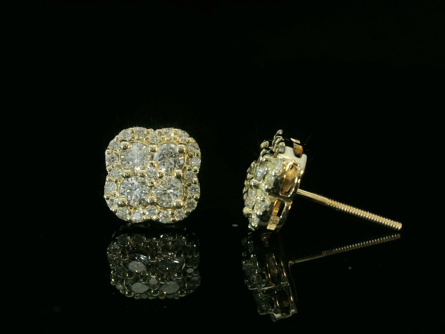 14K YELLOW GOLD DIAMOND EARRINGS