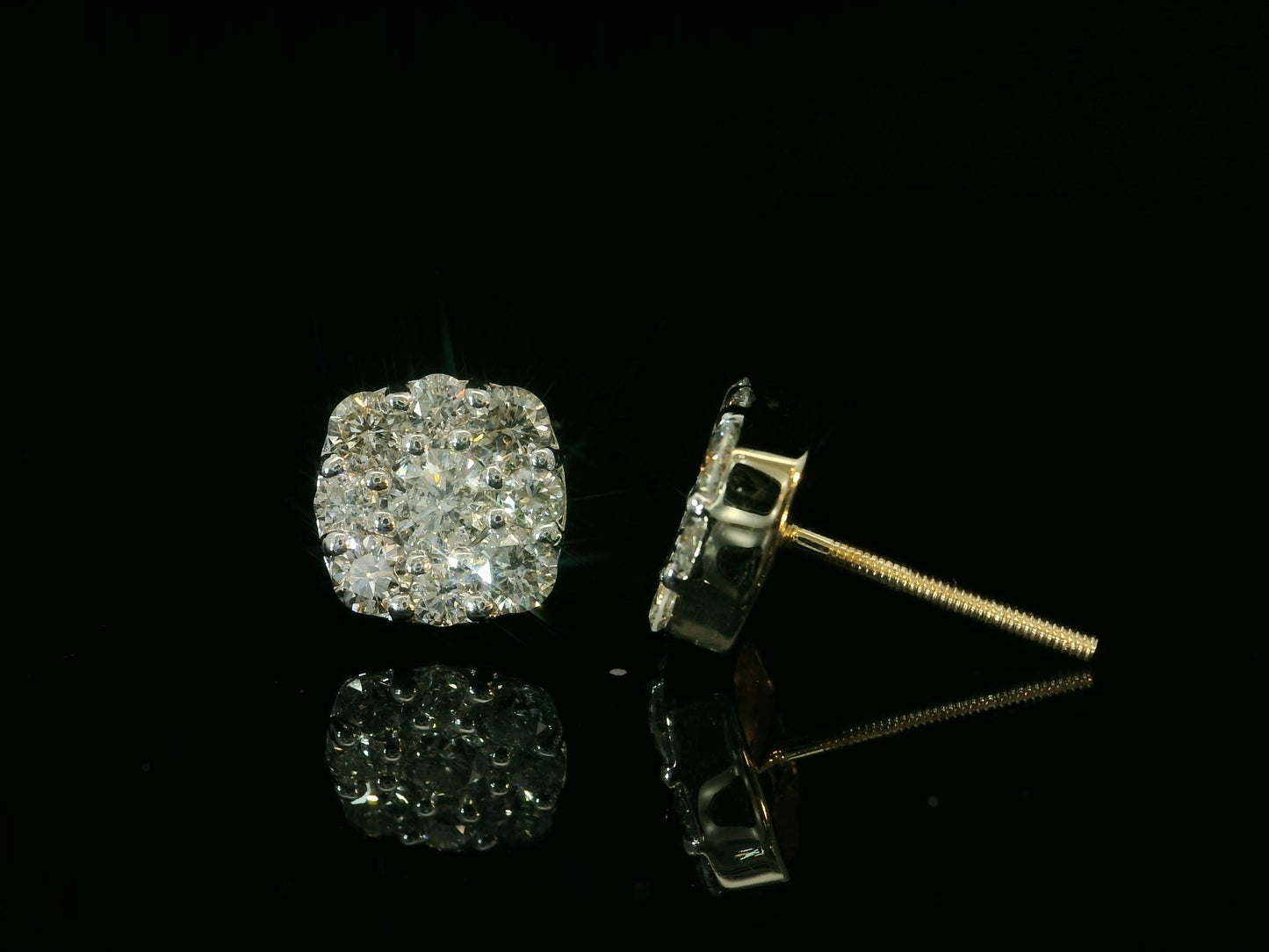 14K YELLOW GOLD DIAMOND EARRINGS