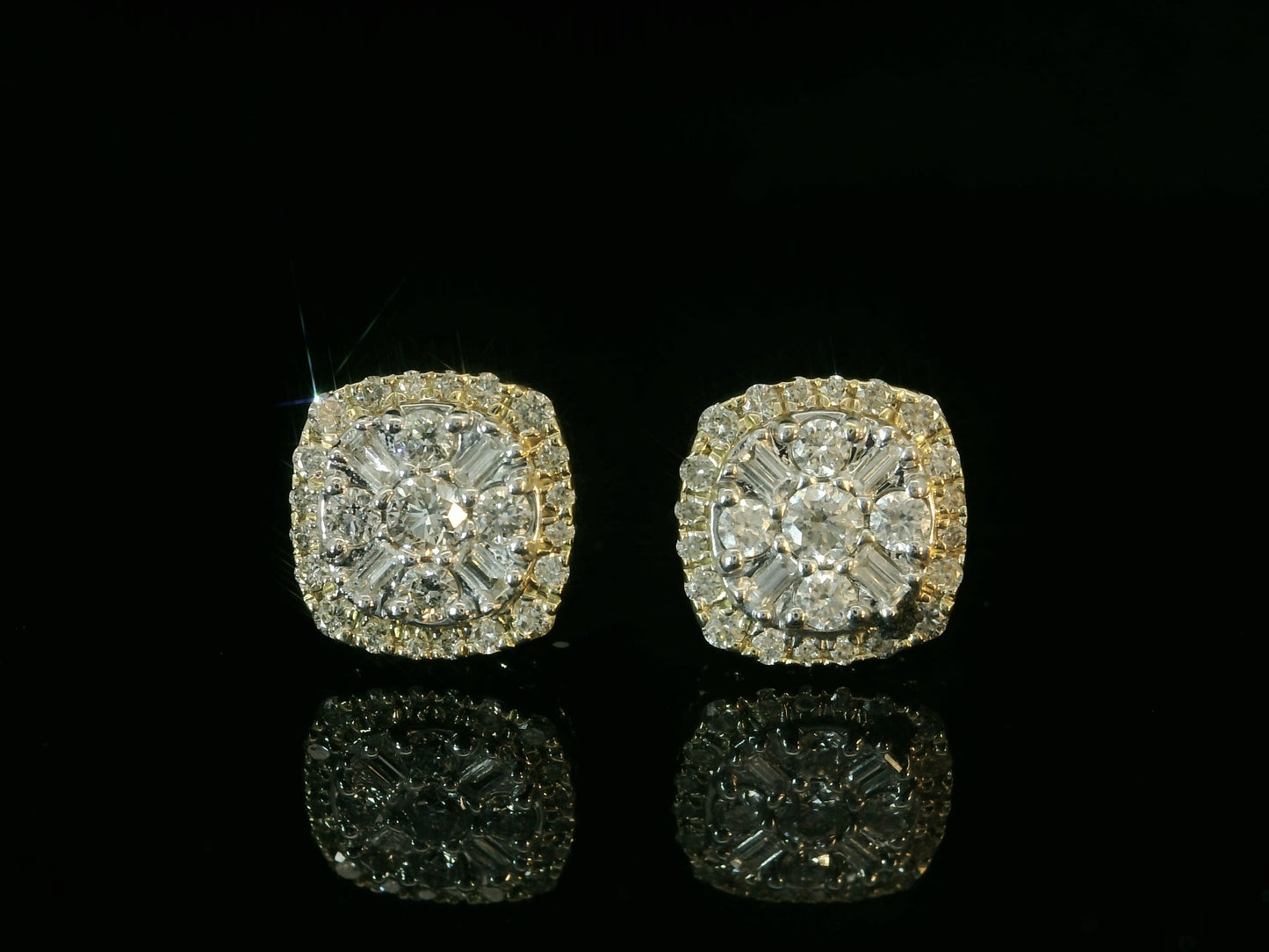 14K YELLOW GOLD DIAMOND EARRINGS
