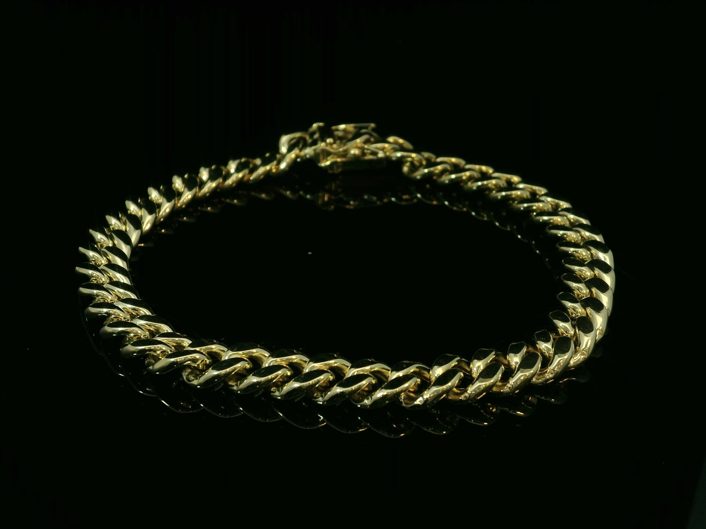 10K YELLOW GOLD 8MM CUBAN LINK BRACELET