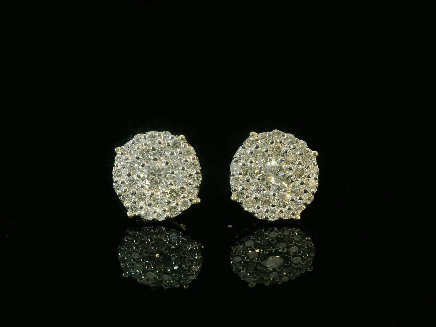 14K YELLOW GOLD DIAMOND EARRINGS