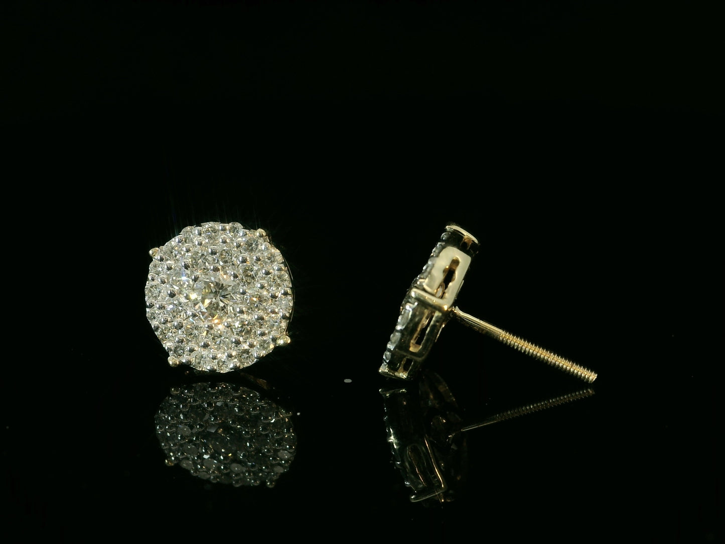 14K YELLOW GOLD DIAMOND EARRINGS