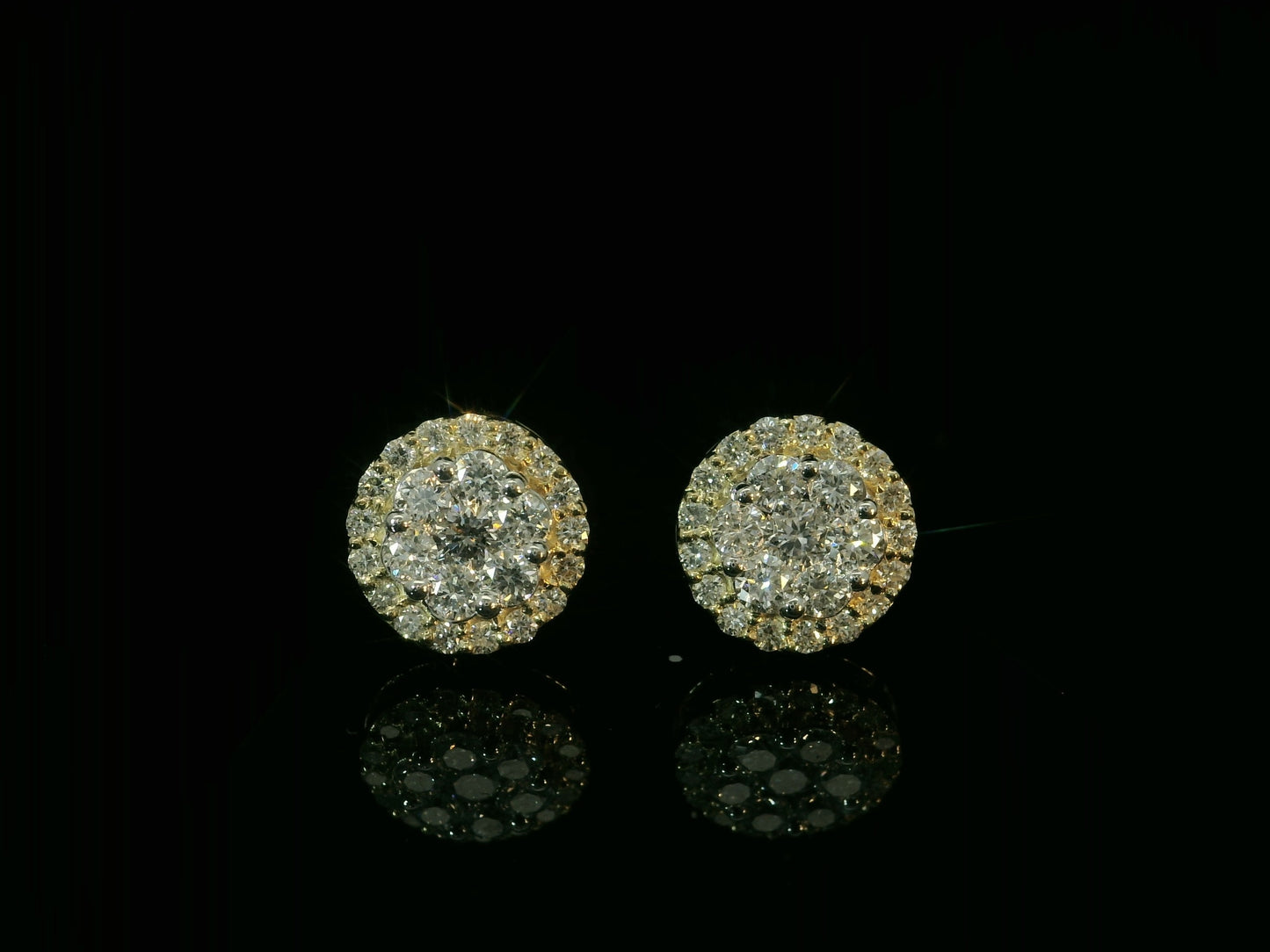 14K YELLOW GOLD DIAMOND EARRINGS