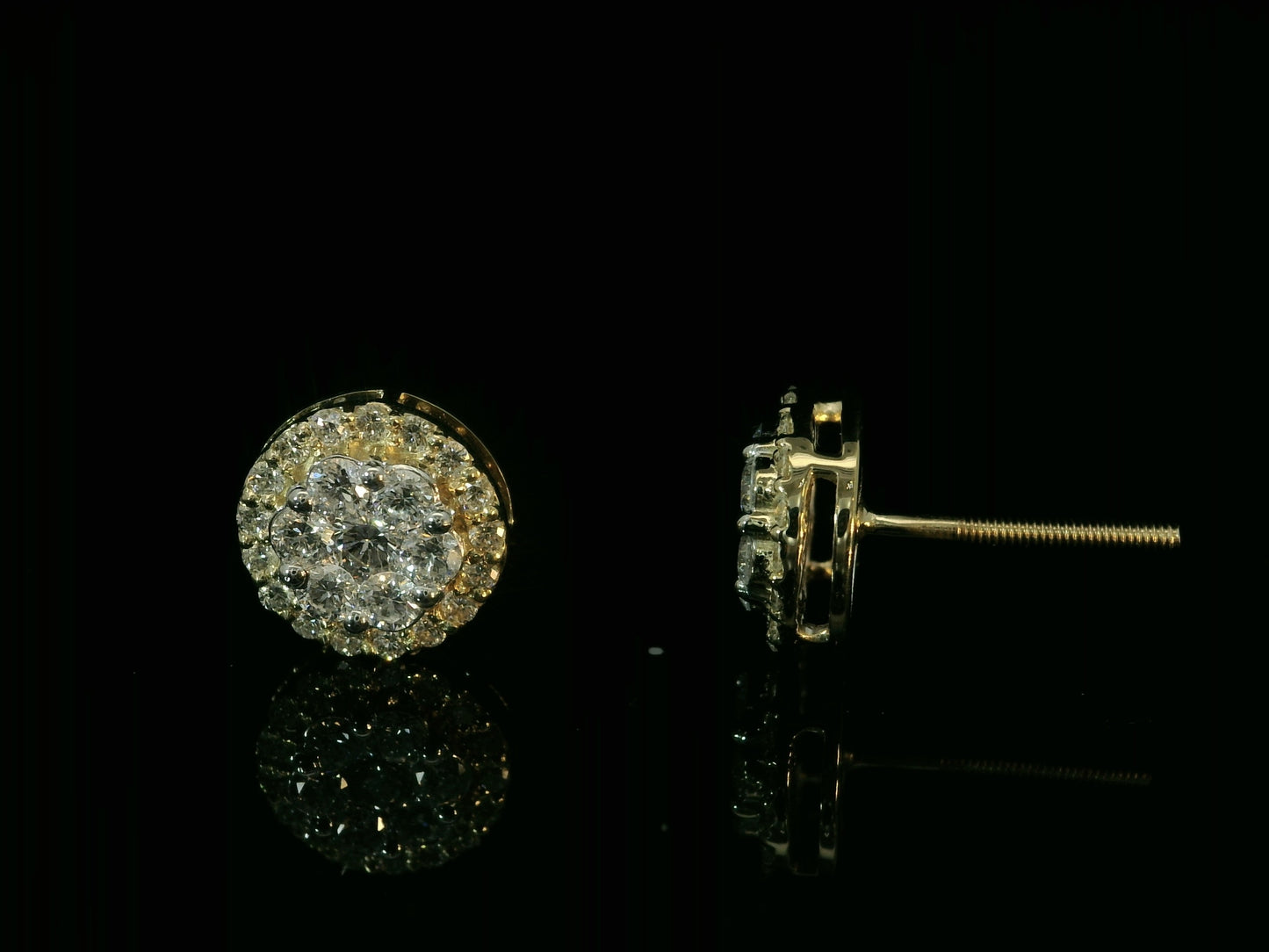 14K YELLOW GOLD DIAMOND EARRINGS