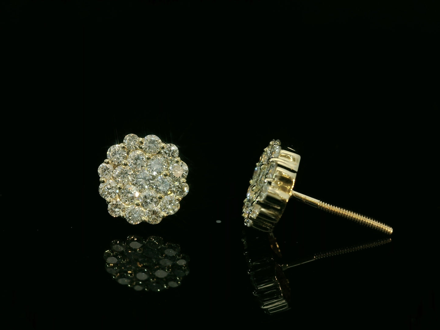 14K YELLOW GOLD DIAMOND EARRINGS