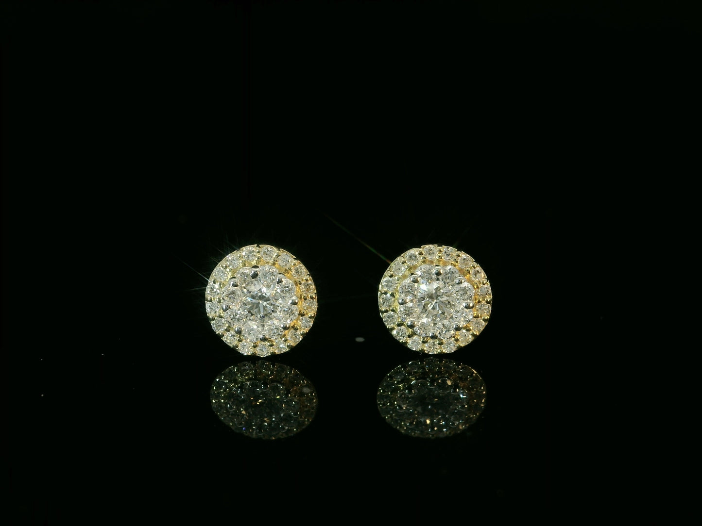 14K YELLOW GOLD DIAMOND EARRINGS