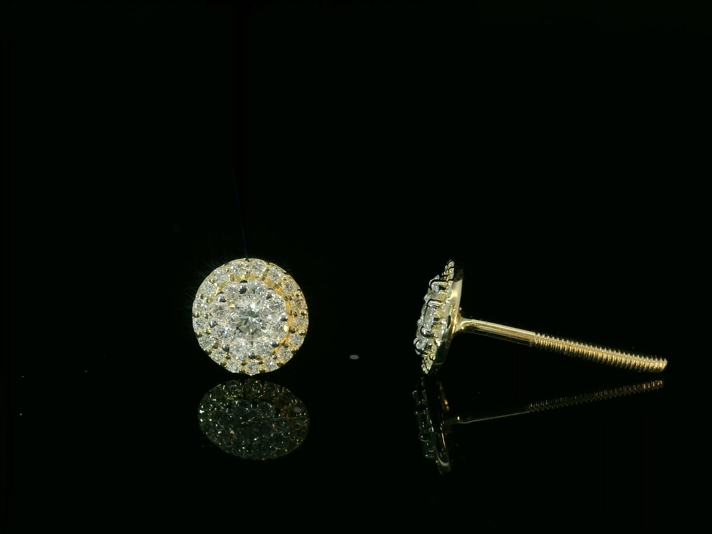 14K YELLOW GOLD DIAMOND EARRINGS