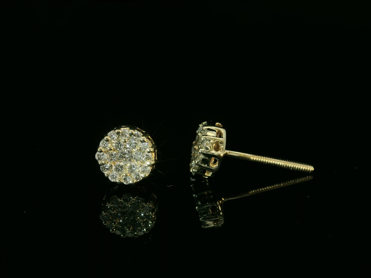 14K YELLOW GOLD DIAMOND EARRINGS