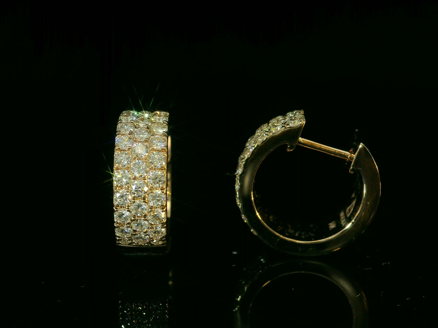 14K ROSE GOLD 5MM HOOP DIAMOND EARRINGS