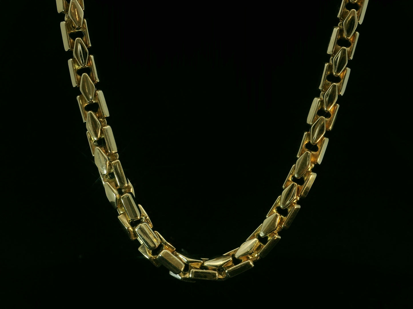 14K YELLOW GOLD BOX CHAIN 6.5mm 26 INCHES