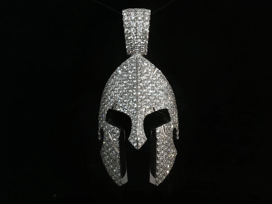 14K WHITE GOLD 5ct DIAMOND SPARTAN PENDANT