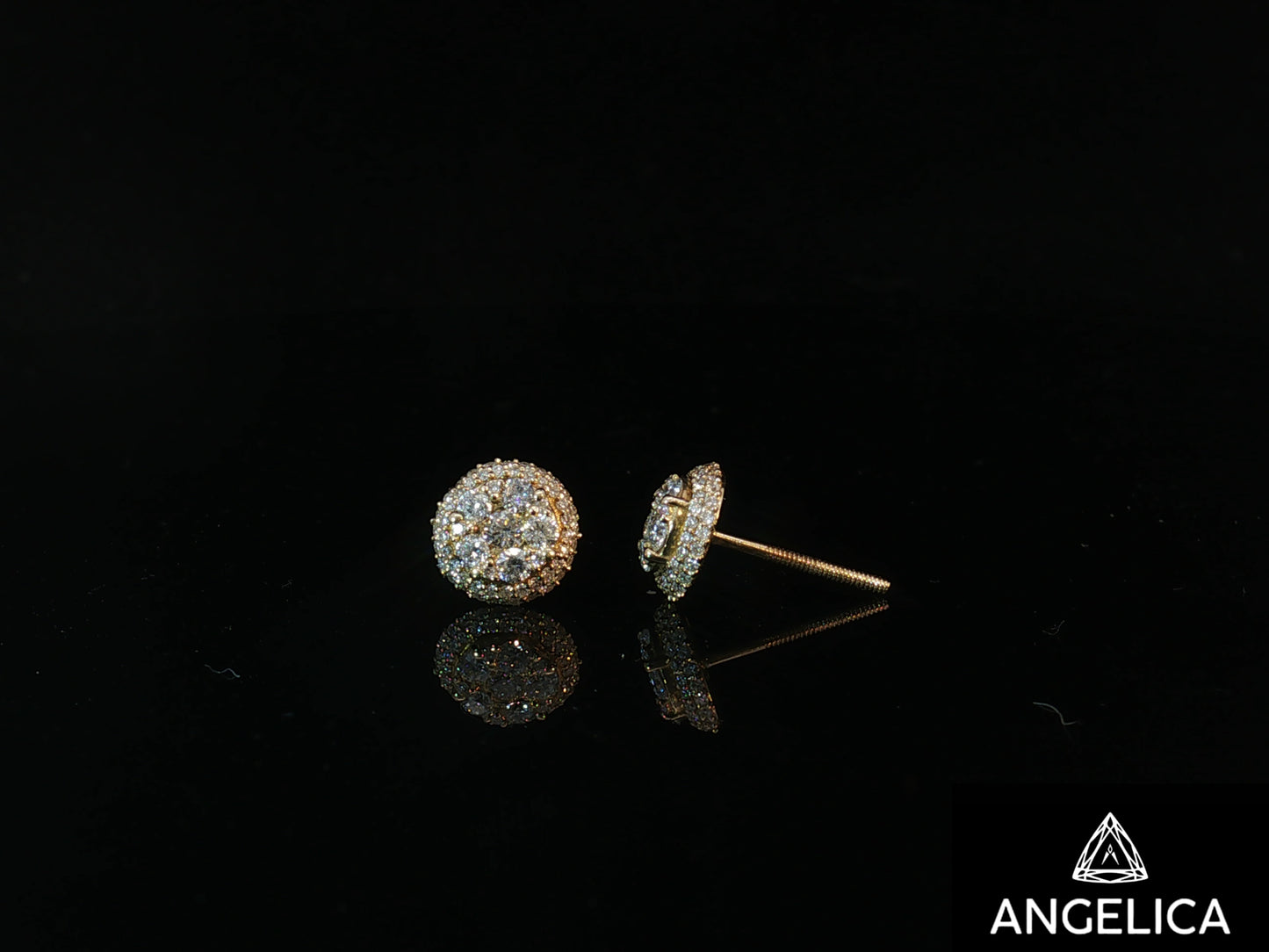 14K YELLOW GOLD DIAMOND EARRINGS