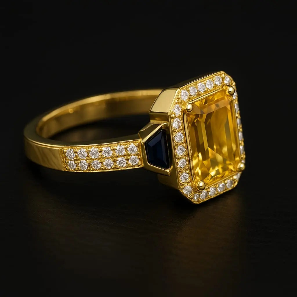 18KT VINTAGE LOOK CITRINE ENGAGEMENT RING Angelica Jewellers