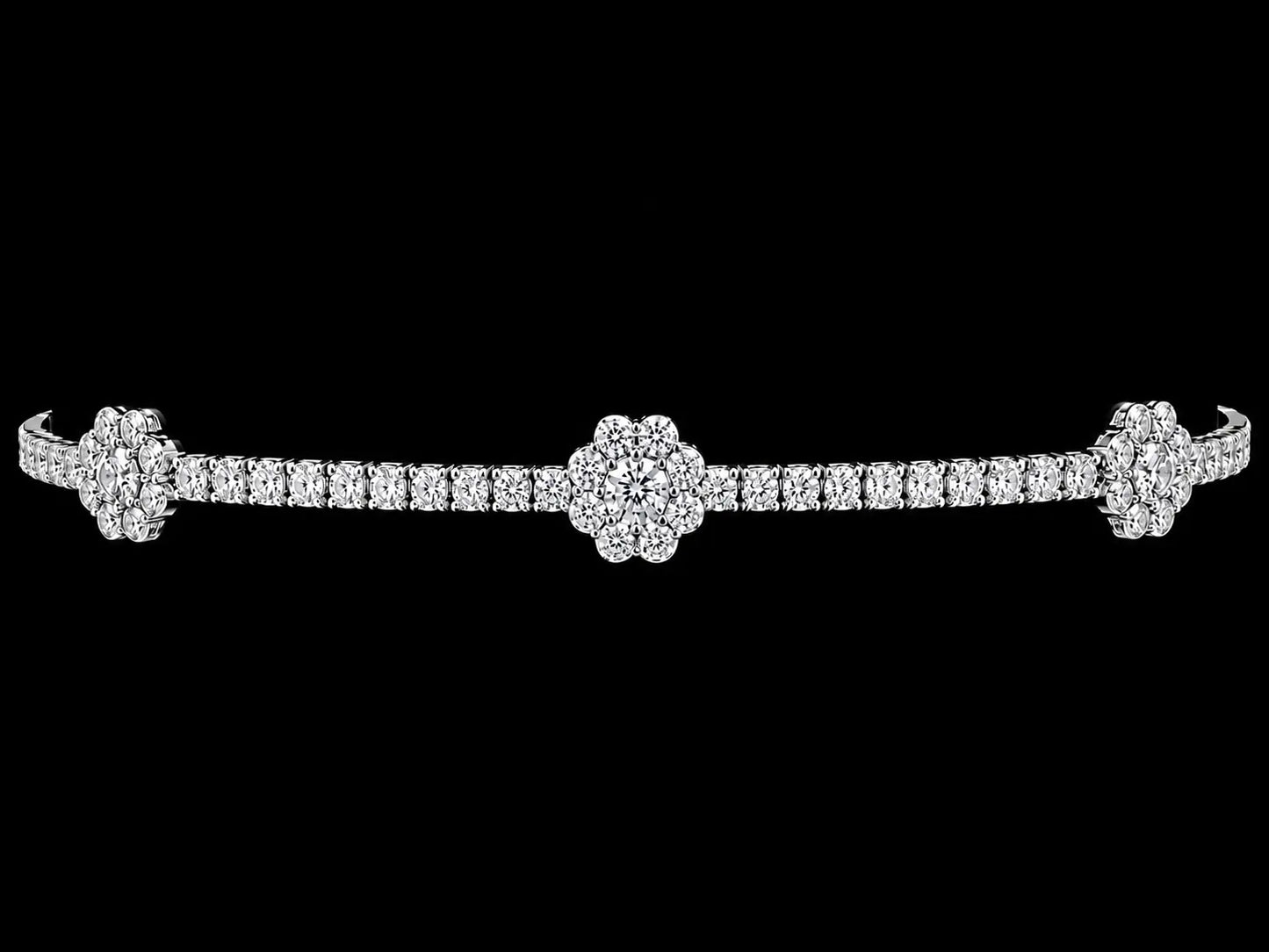 14K WHITE GOLD VVS-VS F+ LAB DIAMOND TENNIS BRACELET Angelica Jewellers