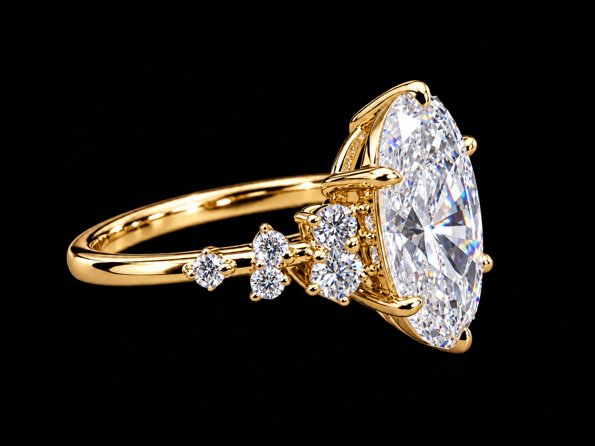 3.25 CT Oval Lab-Grown Diamond Engagement Ring – 14K Gold | IGI Certified Angelica Jewellers