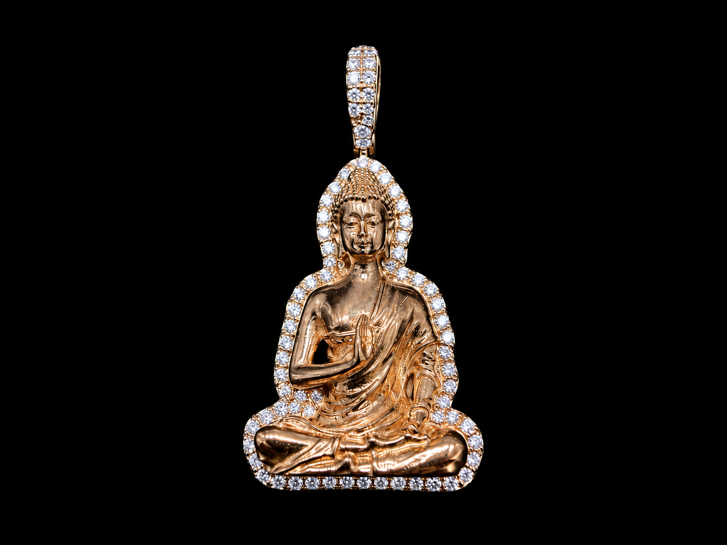 10K Rose Gold Diamond Buddha Pendant – 0.50CT Angelica Jewellers