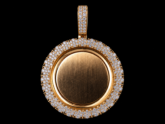 14K Gold Diamond Memory Picture Pendant