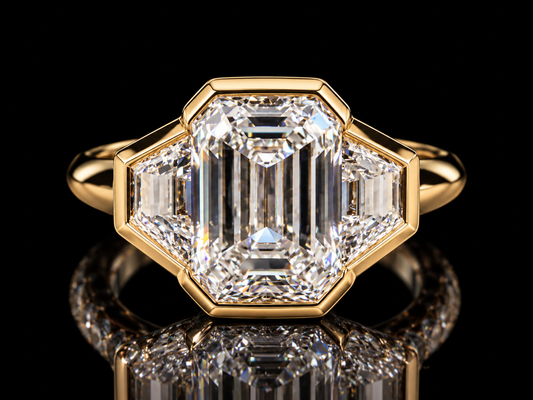 Emerald-Cut Three-Stone Lab-Grown Diamond Engagement Ring – 2.60 TCW