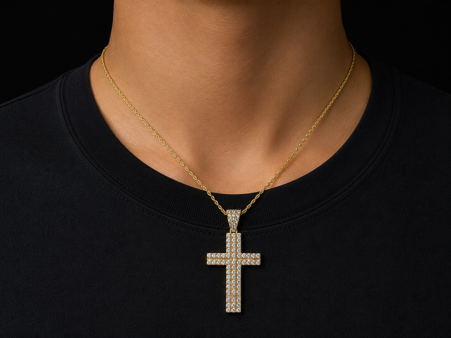 10K Gold Diamond Cross Pendant Angelica Jewellers