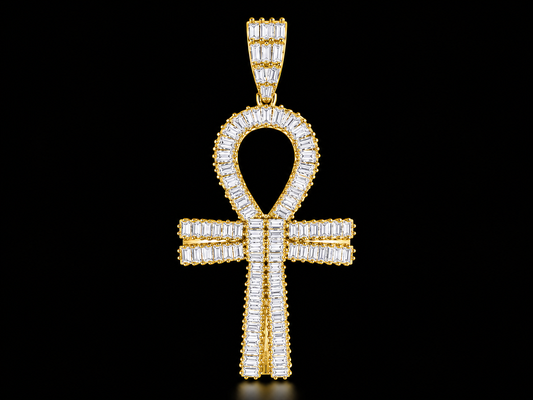 10K Yellow Gold Diamond Ankh Pendant Angelica Jewellers