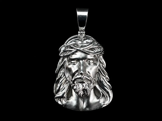 10K White Gold Jesus Head Pendant Angelica Jewellers