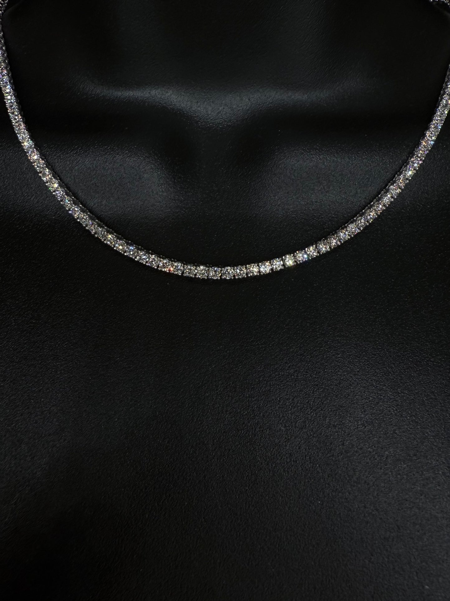 14K WHITE GOLD LAB DIAMOND TENNIS CHAIN 3.10MM