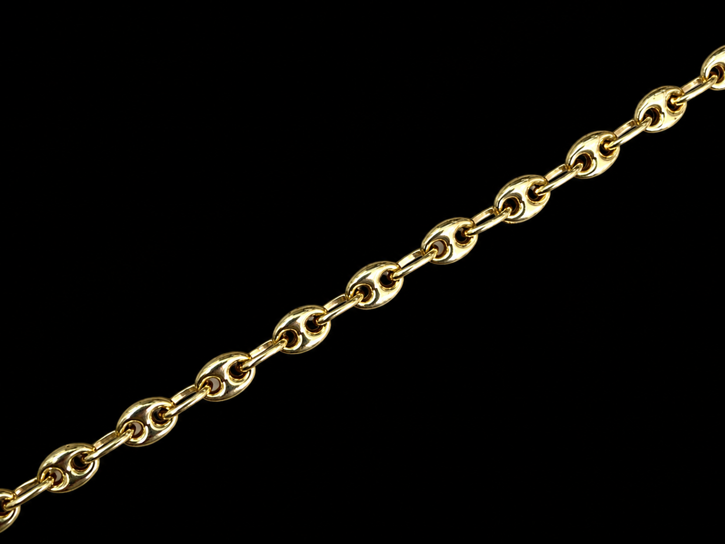 10K Yellow Gold Anchor Puff Chain – 5mm, 16”