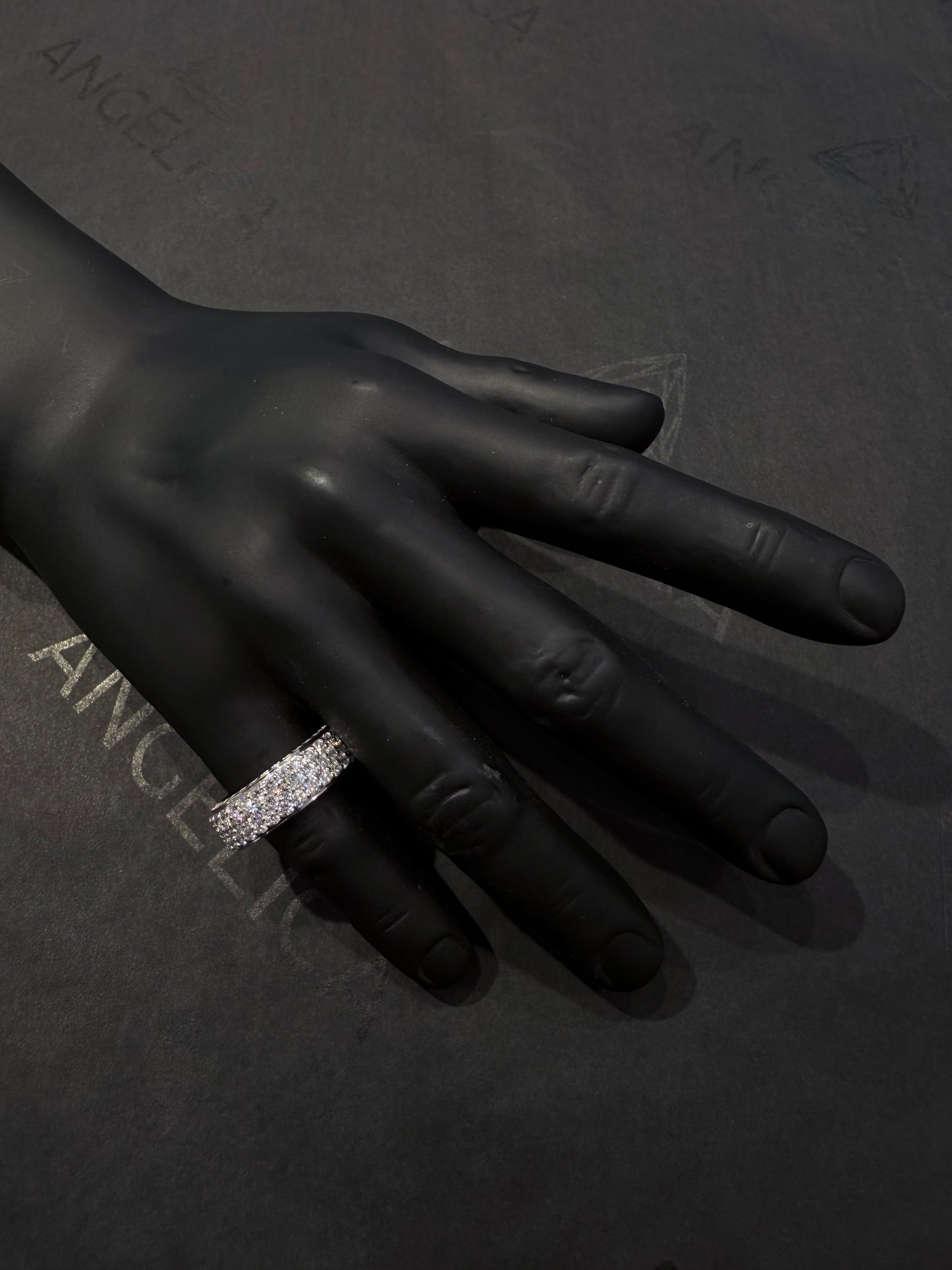 10K WHITE GOLD BAND 3.50CT OF LAB GROWN DIAMONDS IN VVS F+