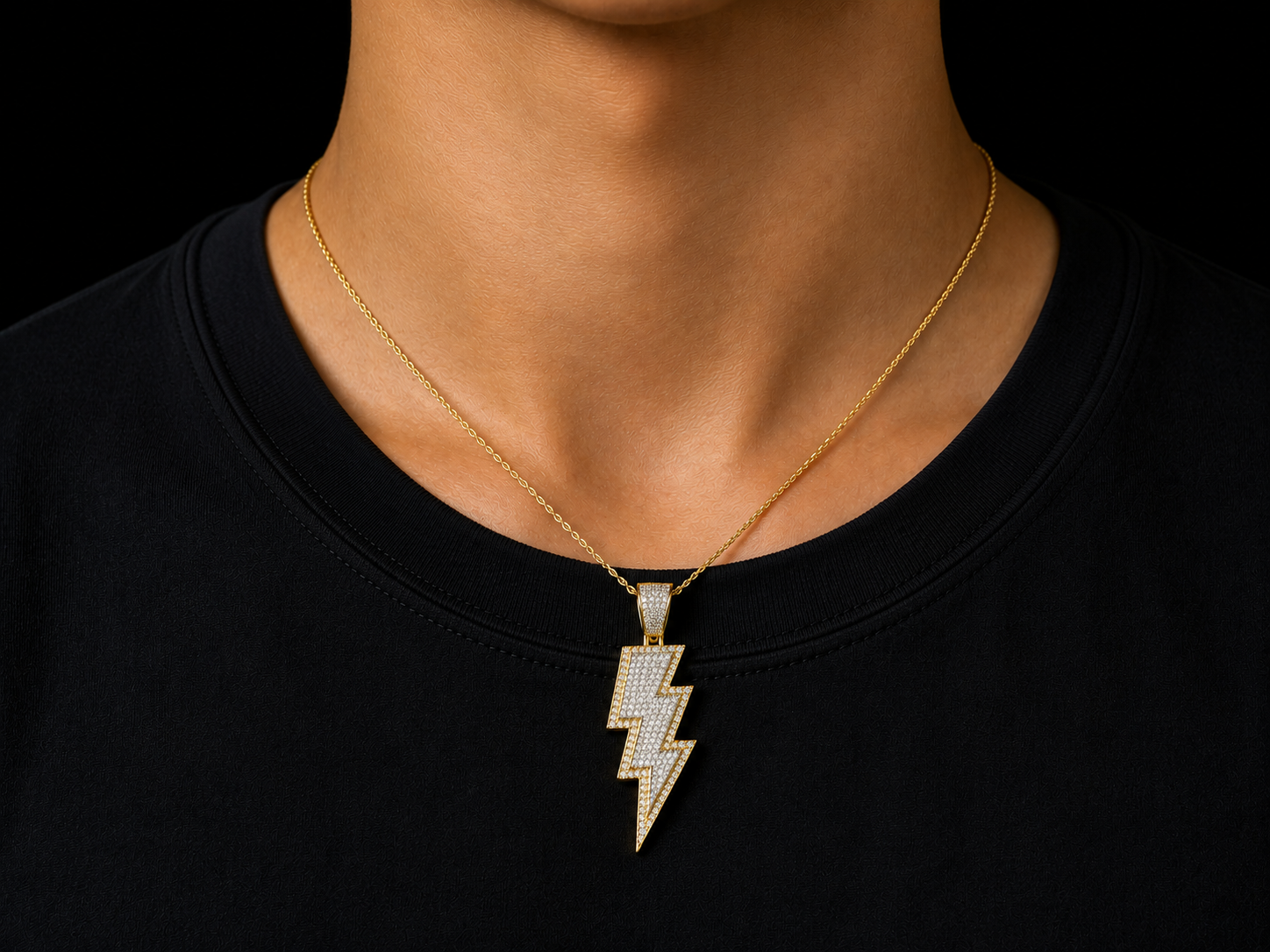 10K Gold Diamond Lightning Bolt Pendant Angelica Jewellers