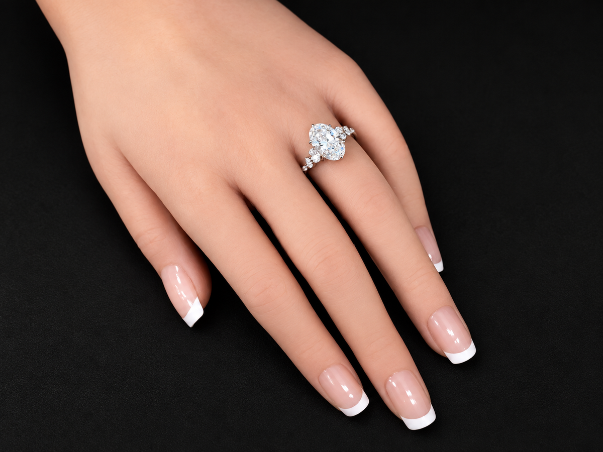 3.25 CT Oval Lab-Grown Diamond Engagement Ring – 14K Gold | IGI Certified Angelica Jewellers