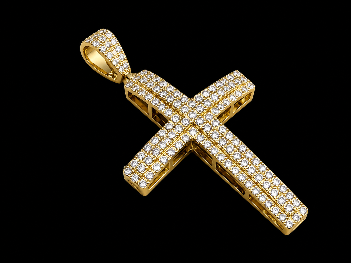 10K Gold Diamond Cross Pendant Angelica Jewellers