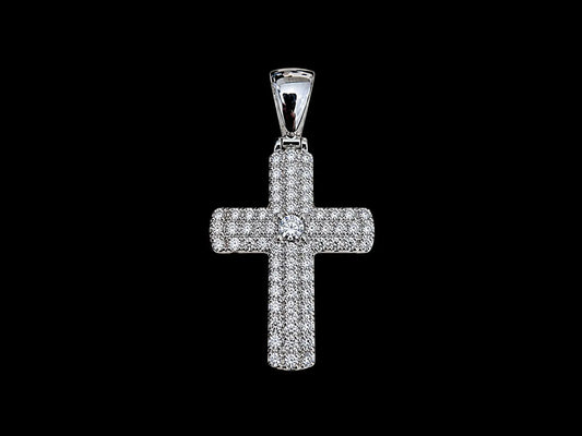 14K White Gold Diamond Cross Pendant Angelica Jewellers