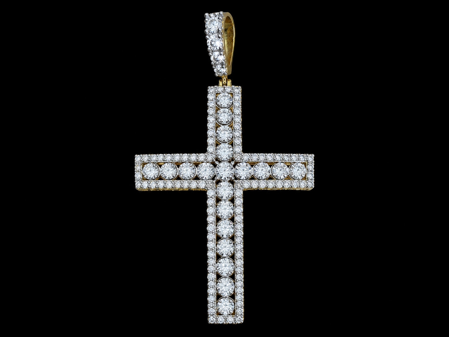 10K Yellow Gold Diamond Cross Pendant Angelica Jewellers