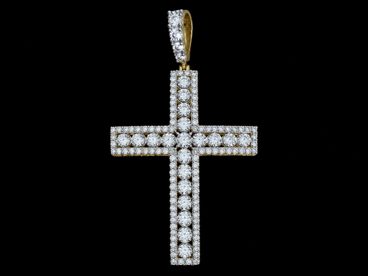 10K Yellow Gold Diamond Cross Pendant Angelica Jewellers