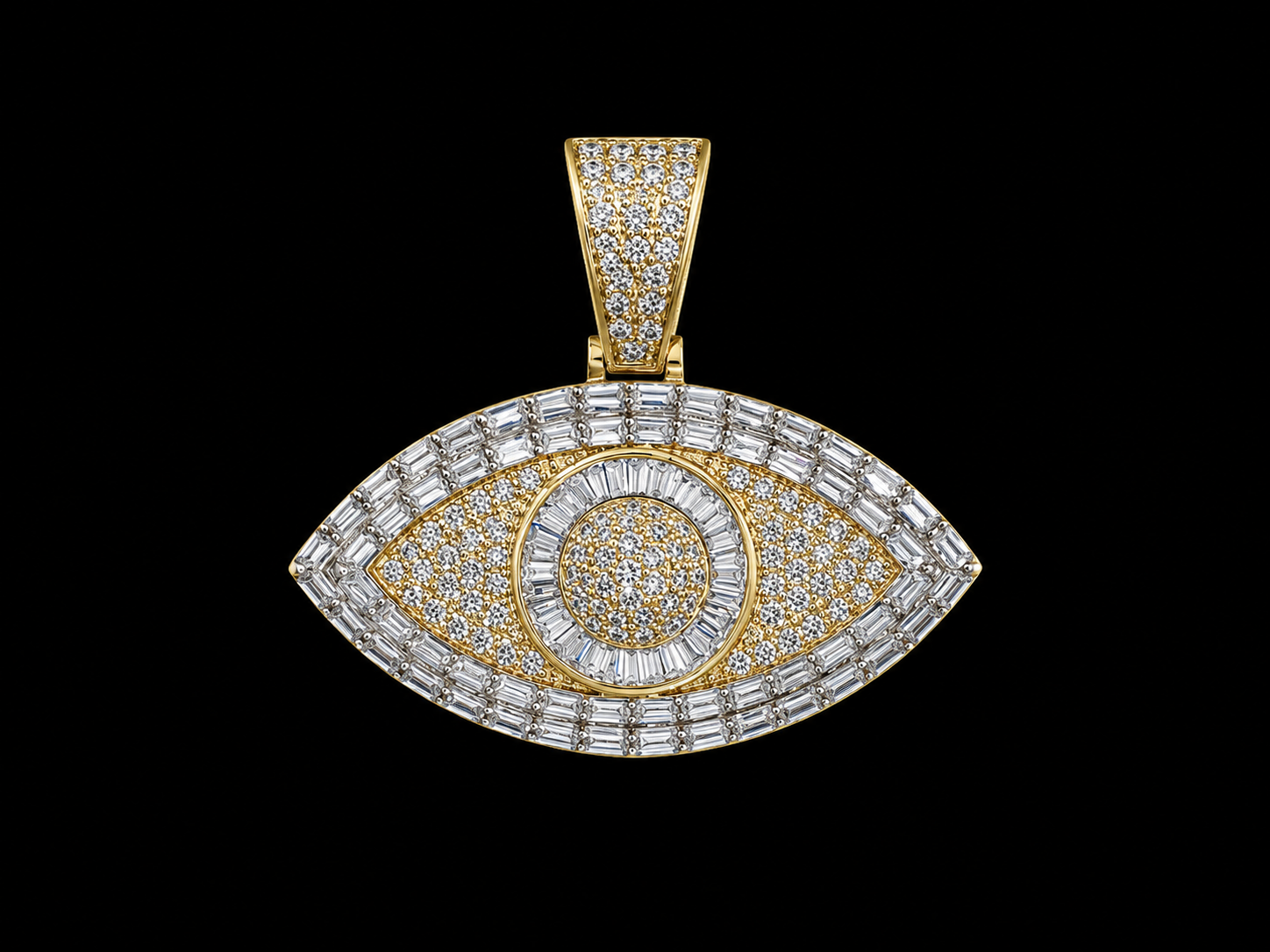 10K Gold Diamond Evil Eye Pendant Angelica Jewellers