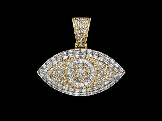 10K Gold Diamond Evil Eye Pendant Angelica Jewellers