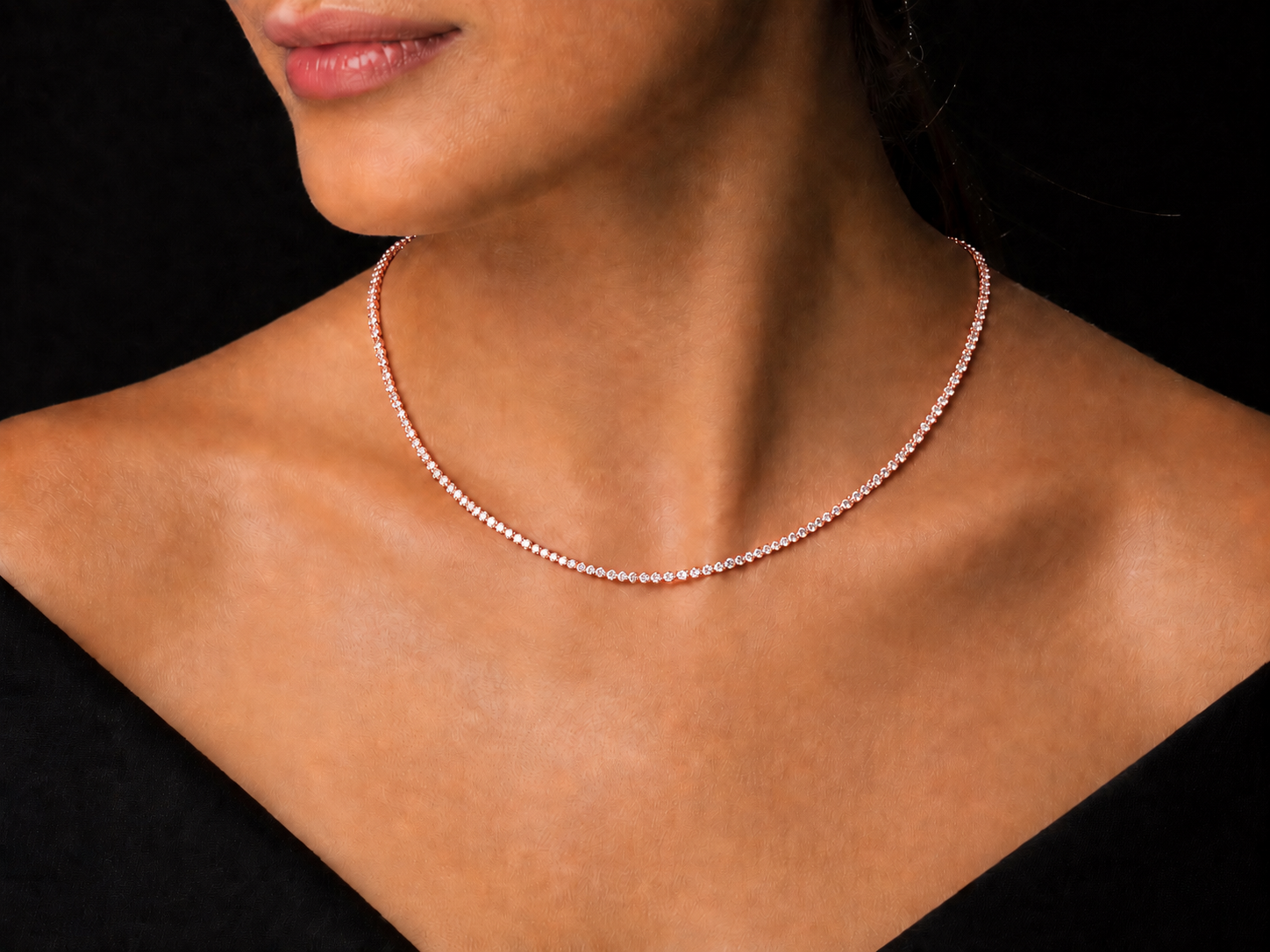 14K White Gold 5.90ct Lab-Grown Diamond Tennis Necklace Angelica Jewellers