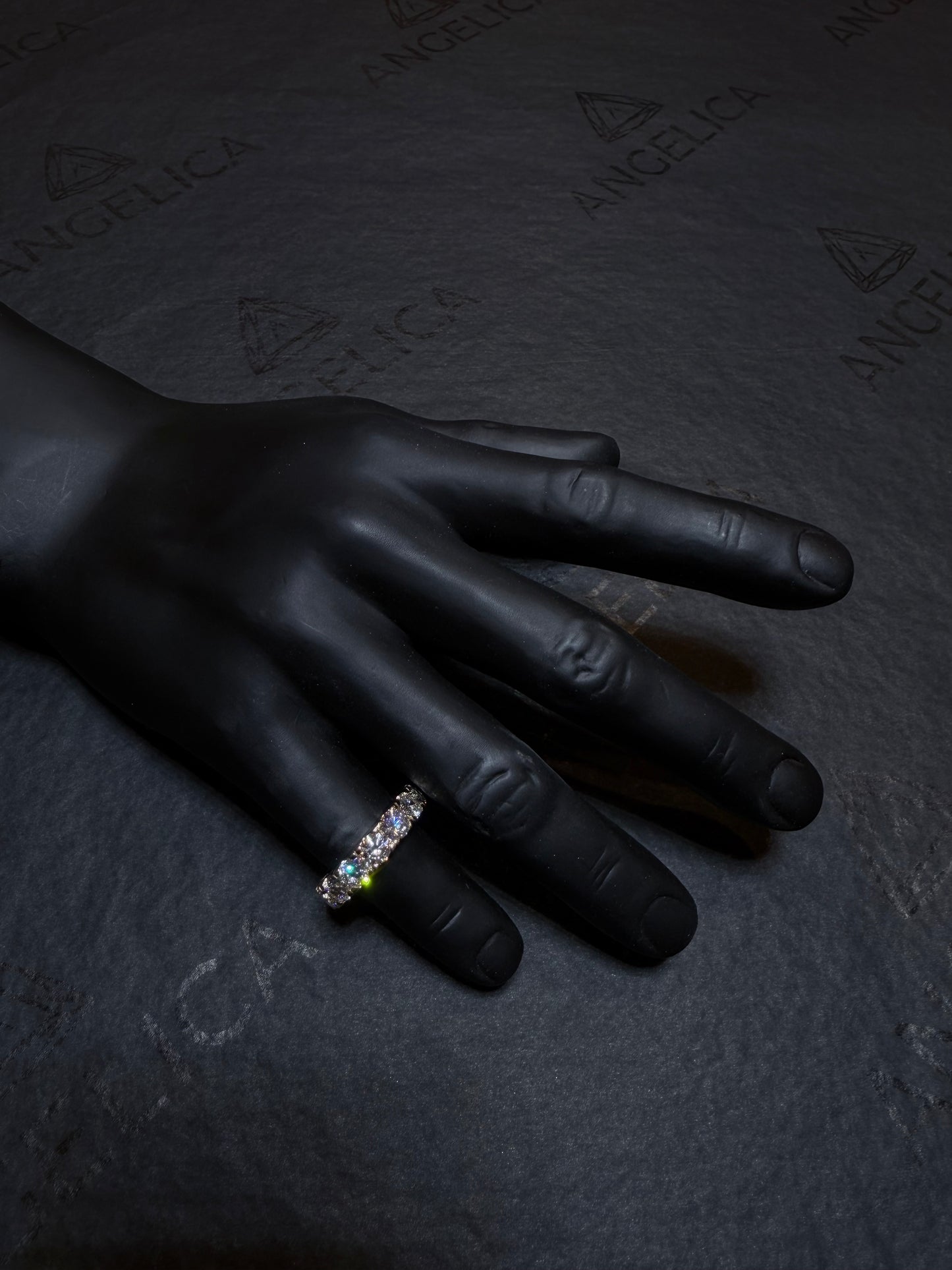 14K YELLOW GOLD BAND 7.10CT LAB DIAMONDS IN VVS-VS F+