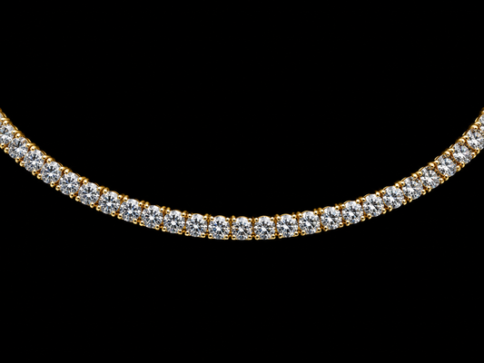 14K Gold 2.90mm Natural Diamond Tennis Chain – 9.50 CTW, 17”