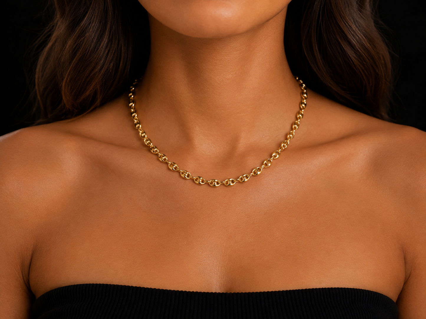 10K Yellow Gold Anchor Puff Chain – 5.50mm, 18”, 11g