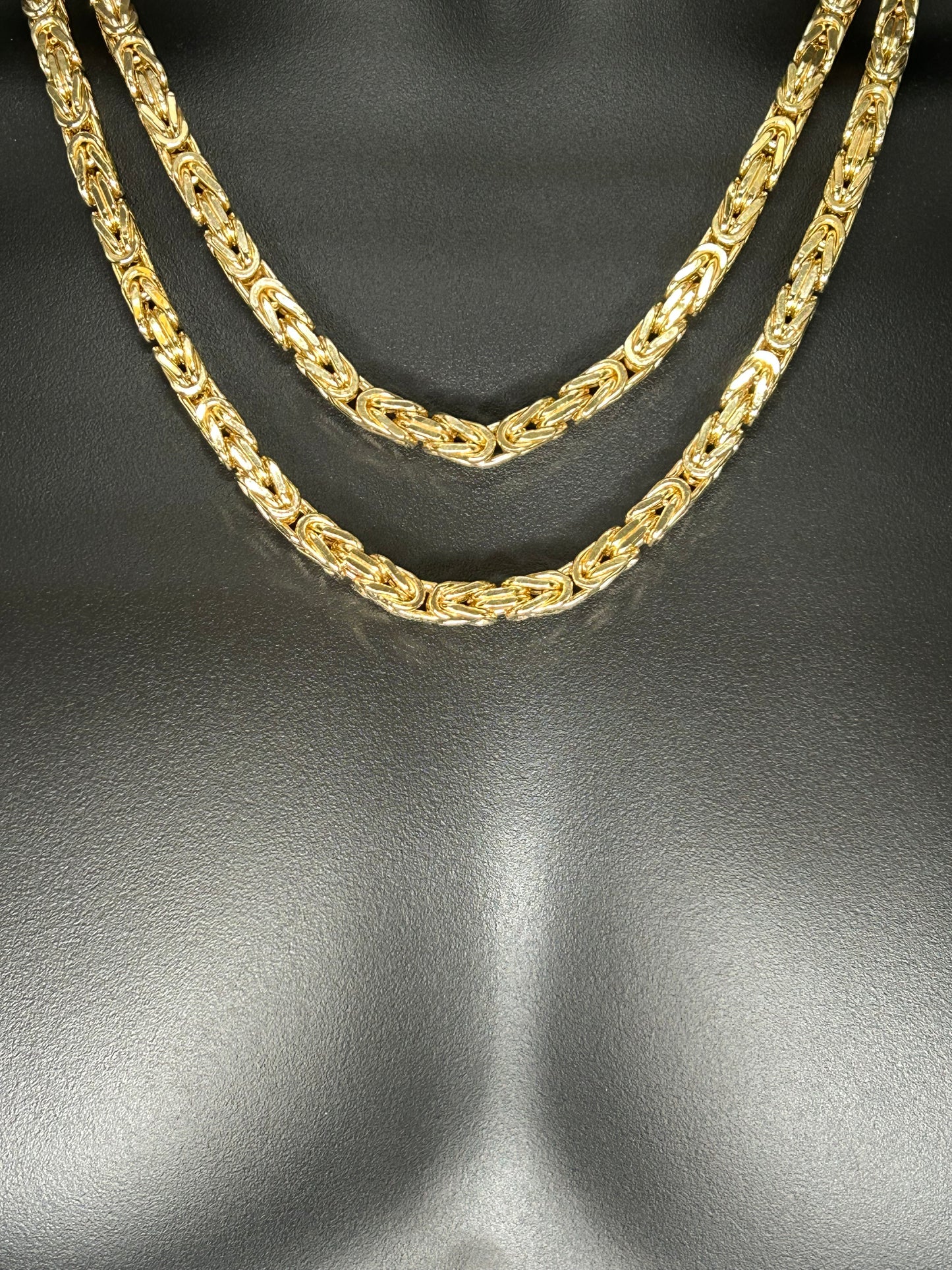 10K YELLOW GOLD BYZANTINE CHAIN 6MM