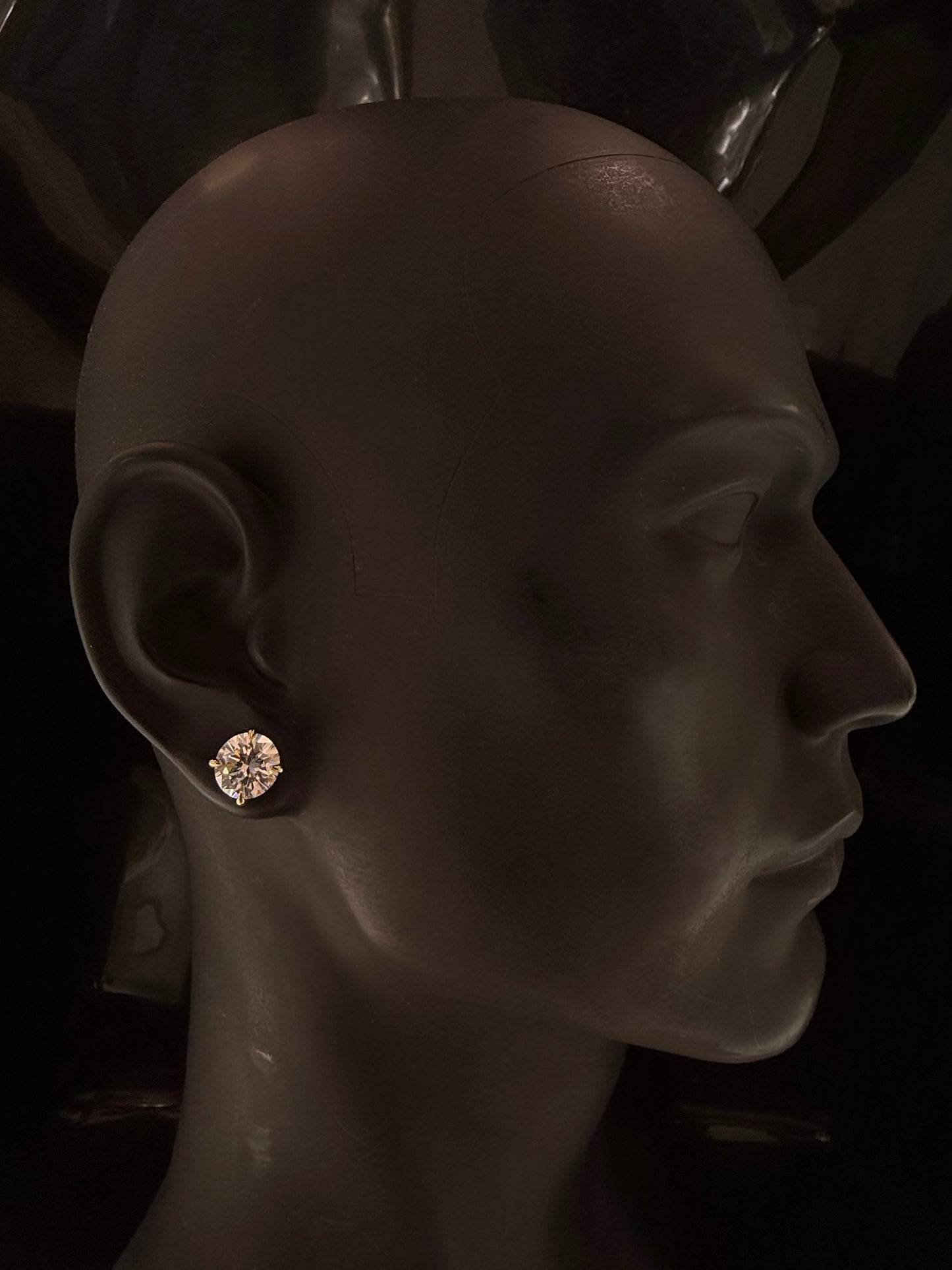 18K GOLD 6CT T.D.W LAB DIAMOND STUD EARRINGS