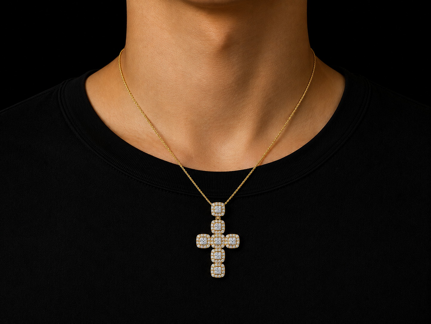 10K Yellow Gold Diamond Cross Pendant – 3.45 CTW Angelica Jewellers