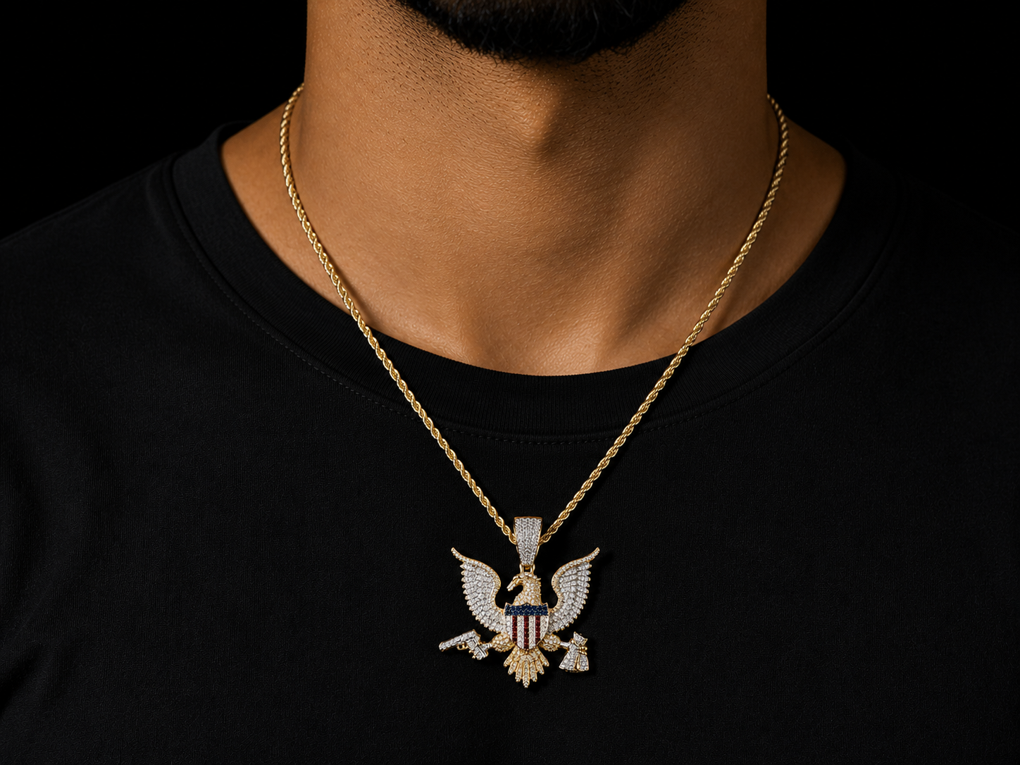 10K Yellow Gold Diamond Eagle Pendant Angelica Jewellers