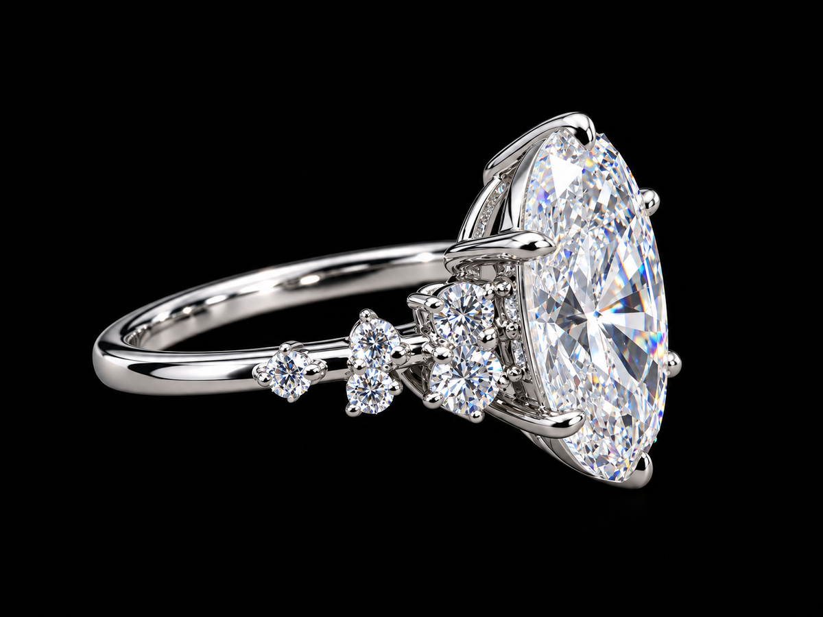 3.25 CT Oval Lab-Grown Diamond Engagement Ring – 14K Gold | IGI Certified Angelica Jewellers
