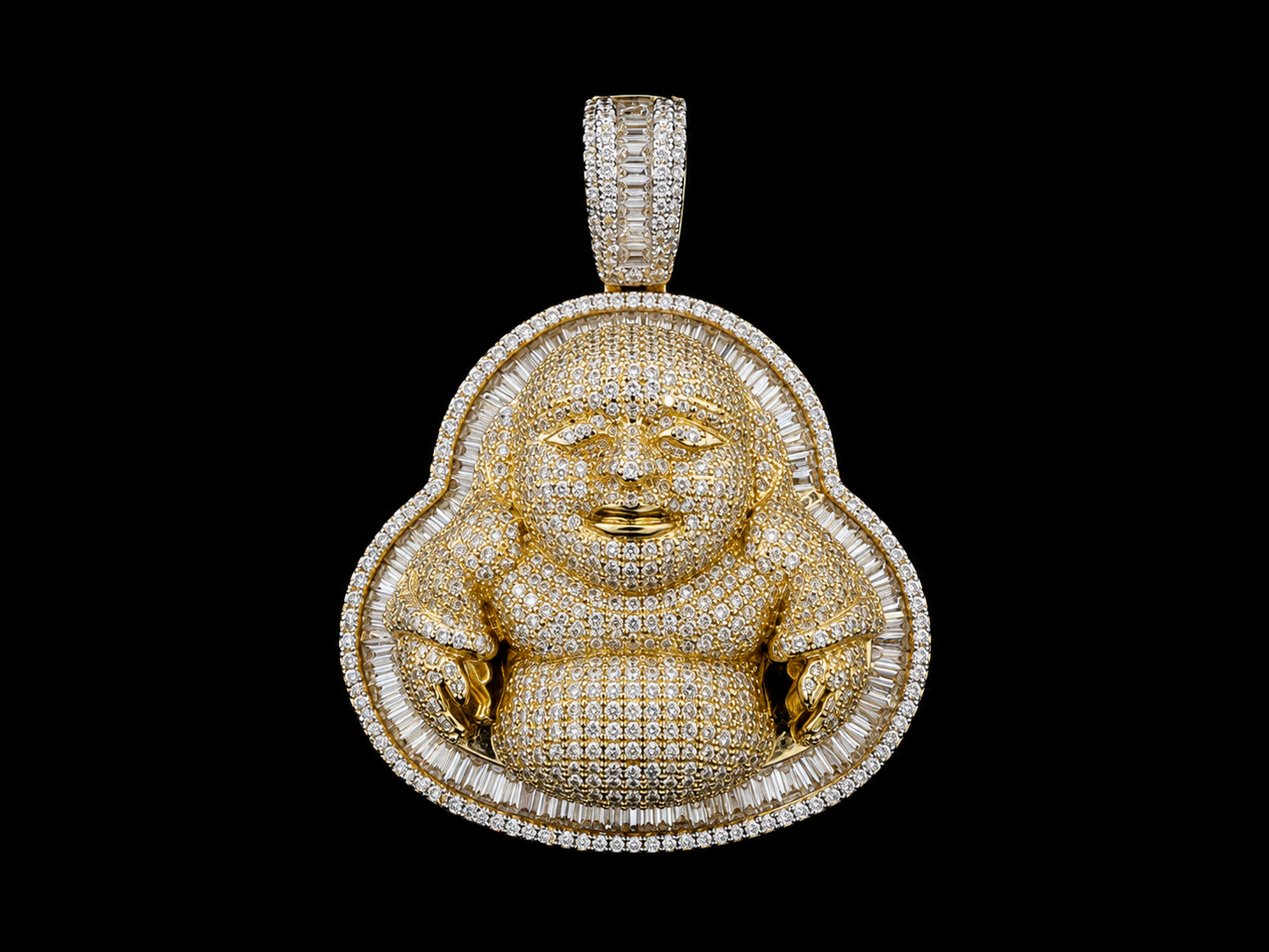 10K Yellow Gold Diamond Buddha Pendant Angelica Jewellers