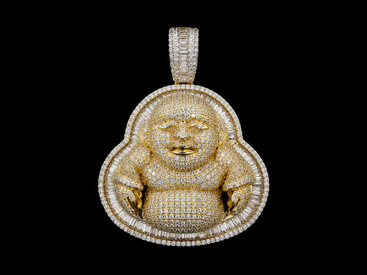 10K Yellow Gold Diamond Buddha Pendant Angelica Jewellers
