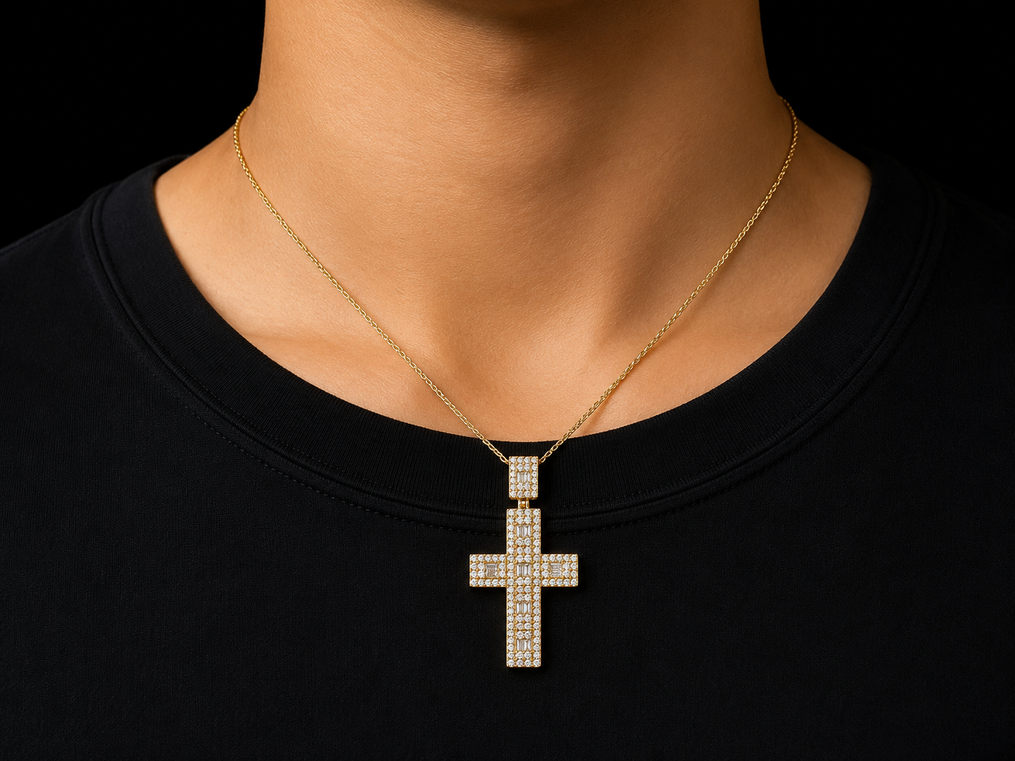 10K Gold Diamond Cross Pendant Angelica Jewellers