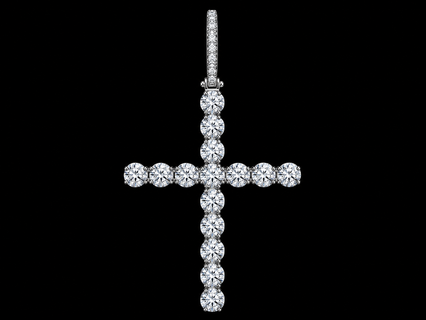 14K White Gold Diamond Cross Pendant Angelica Jewellers
