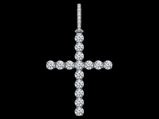 14K White Gold Diamond Cross Pendant Angelica Jewellers